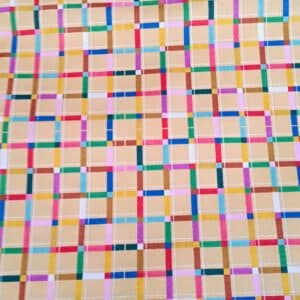 Tela Cuadros y tiras de colores