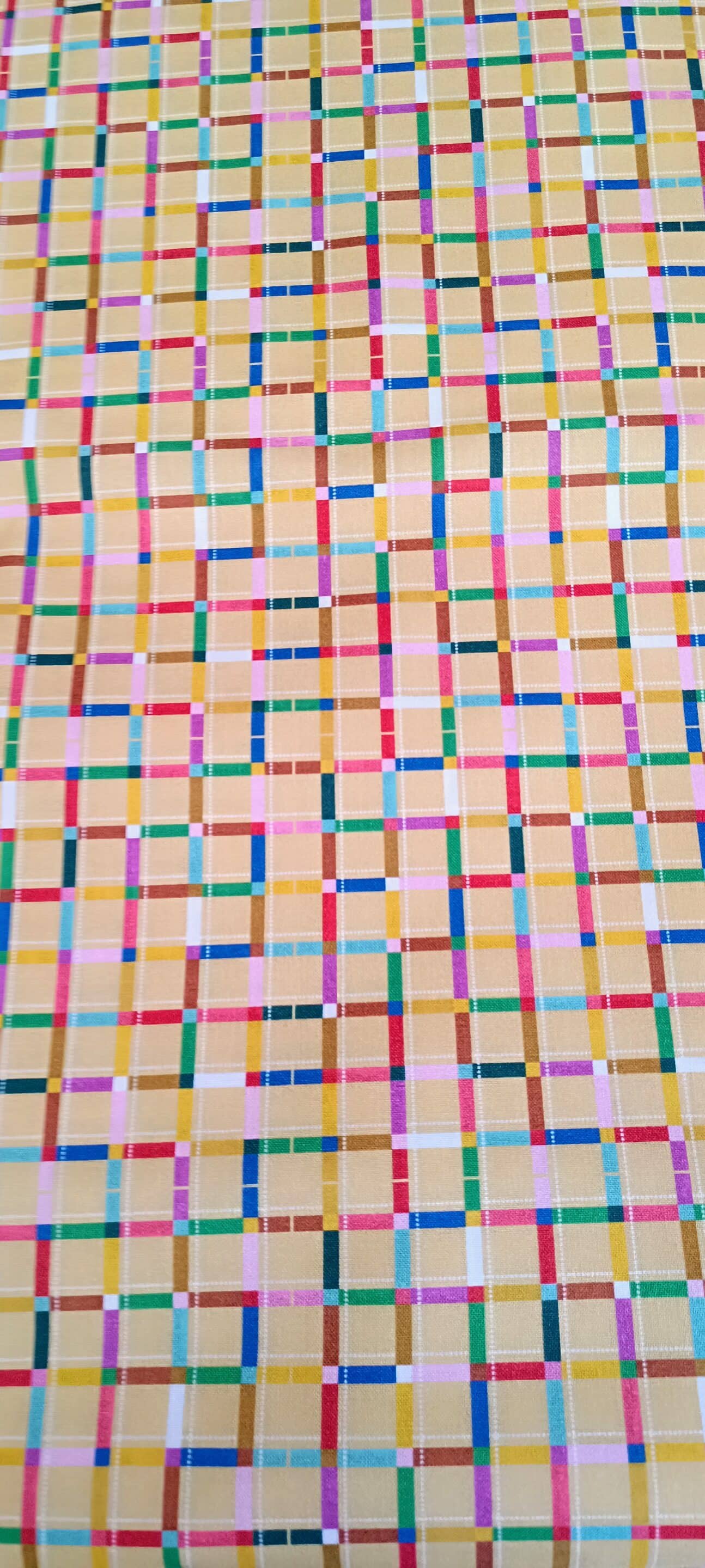 Tela Cuadros y tiras de colores